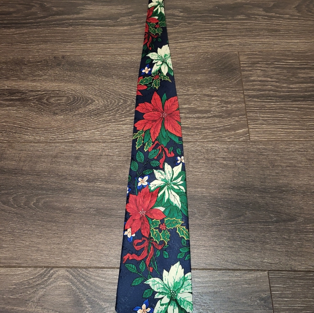 Vintage Holiday Hallmark Special Ties, Ponsiettas, Neck Tie - Picture 1 of 5